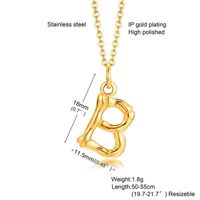 Fashion Letter Titanium Steel Polishing Plating Gold Plated Pendant Necklace main image 5