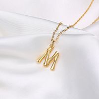 Fashion Letter Titanium Steel Polishing Plating Gold Plated Pendant Necklace main image 2
