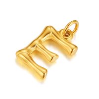 Fashion Letter Titanium Steel Polishing Plating Gold Plated Pendant Necklace sku image 5