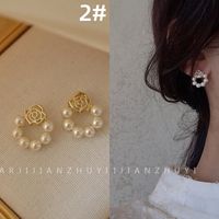 Fashion Geometric Pearl Earrings 1 Pair sku image 1