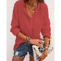 Women's Blouse Long Sleeve Blouses Casual Solid Color main image 3