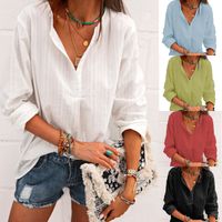 Women's Blouse Long Sleeve Blouses Casual Solid Color main image 6