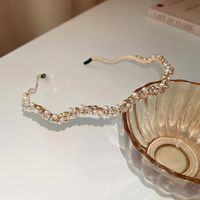 Mode Blume Metall Inlay Künstliche Perlen Strasssteine Haarband 1 Stück sku image 1