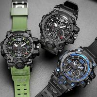 Sports Color Block Buckle Electronic Men's Watches main image 3