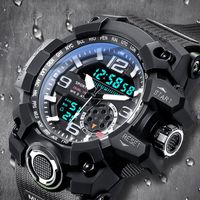 Sports Color Block Buckle Electronic Men's Watches main image 1