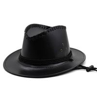 Unisex Cowboy Style Solid Color Wide Eaves Fedora Hat main image 5