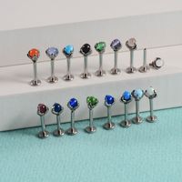 Simple Style Gradient Color Stainless Steel Lip Stud 1 Piece main image 4