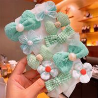 Cute Bow Knot Cloth Handmade Hair Clip 1 Set sku image 5