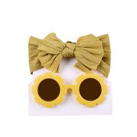 Simple Style Solid Color Bow Knot Nylon Hair Band 2 Piece Set main image 5