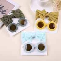 Simple Style Solid Color Bow Knot Nylon Hair Band 2 Piece Set main image 4