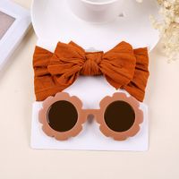 Simple Style Solid Color Bow Knot Nylon Hair Band 2 Piece Set sku image 4
