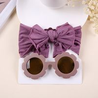 Simple Style Solid Color Bow Knot Nylon Hair Band 2 Piece Set sku image 8
