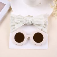 Simple Style Solid Color Bow Knot Nylon Hair Band 2 Piece Set sku image 3