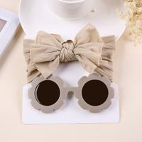 Simple Style Solid Color Bow Knot Nylon Hair Band 2 Piece Set sku image 5