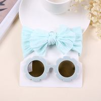 Simple Style Solid Color Bow Knot Nylon Hair Band 2 Piece Set sku image 7