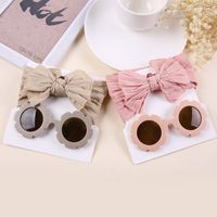 Simple Style Solid Color Bow Knot Nylon Hair Band 2 Piece Set main image 2