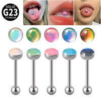 Simple Style Geometric Titanium Alloy Enamel Tongue Nail 1 Piece main image 1