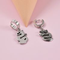 1 Piece Hip-hop Cross Snake Stainless Steel Unisex Drop Earrings main image 5