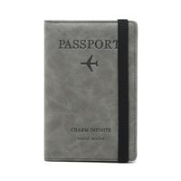 Unisex Letter Solid Color Airplane Pu Leather String Card Holders main image 5