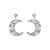 1 Pair Elegant Luxurious Queen Moon Inlay Alloy Rhinestones Pearl Drop Earrings main image 2