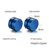 1 Pair Simple Style Round Titanium Steel Plating Men's Ear Clips main image 4