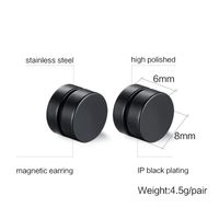 1 Pair Simple Style Round Titanium Steel Plating Men's Ear Clips main image 3