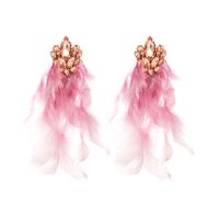 1 Pair Vacation Geometric Artificial Feather Alloy Glass Gold Plated Women's Earrings main image 8