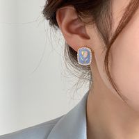 1 Pair Lady Geometric Alloy Plating Zircon Women's Drop Earrings Ear Studs sku image 19