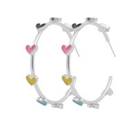 1 Pair Fashion Heart Shape Alloy Plating Women's Earrings sku image 2