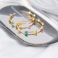 1 Pair Fashion Heart Shape Alloy Plating Women's Earrings main image 5