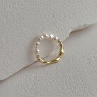 Baroque Style Geometric Pearl Handmade Rings 1 Piece main image 3