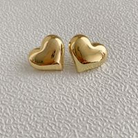 1 Pair Fashion Heart Shape Metal Plating Women's Ear Studs sku image 1