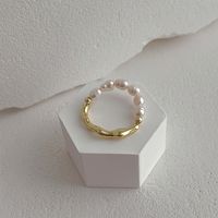 Baroque Style Geometric Pearl Handmade Rings 1 Piece main image 1