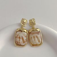 Simple Style Square Resin Copper Irregular Plating Earrings 1 Pair sku image 3