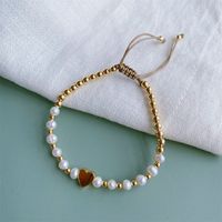 1 Piece Fashion Heart Shape Freshwater Pearl Handmade Bracelets sku image 1