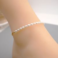 Simple Style Solid Color Pearl Titanium Steel Handmade Bracelets 1 Piece sku image 2