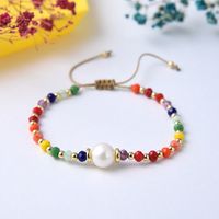 1 Piece Ethnic Style Colorful Pearl Soft Clay Copper Knitting Plating Gold Plated Women's Bracelets main image 5