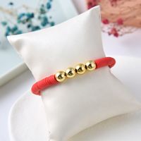 1 Piece Ethnic Style Colorful Pearl Soft Clay Copper Knitting Plating Gold Plated Women's Bracelets sku image 2