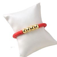 1 Piece Ethnic Style Colorful Pearl Soft Clay Copper Knitting Plating Gold Plated Women's Bracelets main image 2