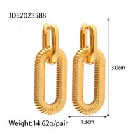 1 Pair Fashion Oval Stainless Steel Plating Drop Earrings main image 4