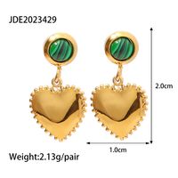 Retro Heart Shape Stainless Steel Plating Ear Studs 1 Pair main image 2