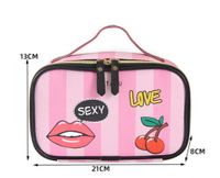 Women's Medium All Seasons Pu Leather Heart Shape Fashion Square Zipper Cosmetic Bag sku image 2