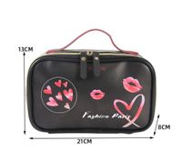 Women's Medium All Seasons Pu Leather Heart Shape Fashion Square Zipper Cosmetic Bag sku image 4
