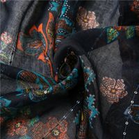 Women's Ethnic Style Ditsy Floral Cotton And Linen Tassel Winter Scarves main image 4