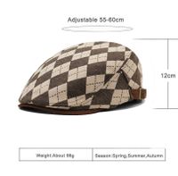 Women's Preppy Style Plaid Embroidery Beret Hat main image 4