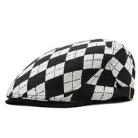 Women's Preppy Style Plaid Embroidery Beret Hat main image 3