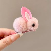 Cute Rabbit Plush Handmade Hair Clip 1 Piece sku image 1