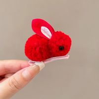 Cute Rabbit Plush Handmade Hair Clip 1 Piece sku image 2