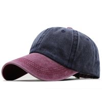 Unisex Retro Color Block Embroidery Curved Eaves Baseball Cap main image 4