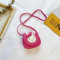 Girl's Small Pu Leather Rabbit Cute Square Magnetic Buckle Crossbody Bag sku image 2